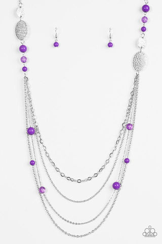 The Summertime of Your Life Purple Necklace-ShelleysBling.com-ShelleysPaparazzi.com