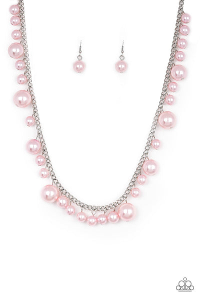 There's Always Room At The Top Pink Necklace-ShelleysBling.com-ShelleysPaparazzi.com