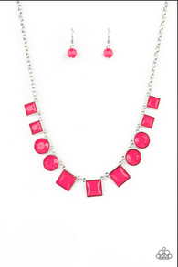 Tic Tac Trend Pink Necklace