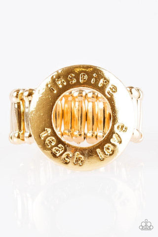To Teach Is To Learn Gold Ring-ShelleysBling.com-ShelleysPaparazzi.com