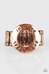 To Teach is to Learn Copper Ring-ShelleysBling.com-ShelleysPaparazzi.com
