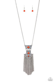 Totem Tassel Orange Necklace