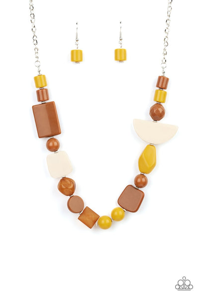 Tranquil Trendsetter - Yellow Necklace