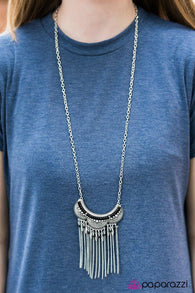 Tribal Fusion - Black Necklace-Paparazzi Accessories-ShelleysPaparazzi.com