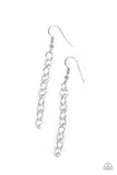 Trickle-Down Effect White Earrings