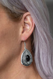 Tropical Topography Black Earrings-ShelleysBling.com-ShelleysPaparazzi.com