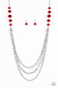 Turn It Up-Town Red Necklace-ShelleysBling.com-ShelleysPaparazzi.com