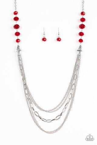 Turn It Up-Town Red Necklace-ShelleysBling.com-ShelleysPaparazzi.com