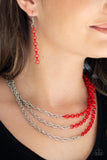 Turn Up The Volume Red Necklace