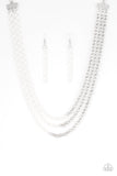 Turn Up the Volume White Necklace-ShelleysBling.com-ShelleysPaparazzi.com