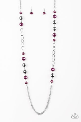 Uptown Talker Purple Necklace and Bracelet Set-ShelleysBling.com-ShelleysPaparazzi.com