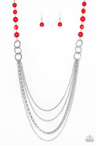 Vividly Vivid Red Necklace-ShelleysBling.com-ShelleysPaparazzi.com