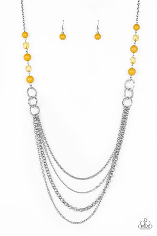 Vividly Vivid Yellow Necklace-ShelleysBling.com-ShelleysPaparazzi.com