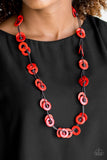 Waikiki Winds Red Necklace-ShelleysBling.com-ShelleysPaparazzi.com