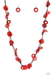 Waikiki Winds Red Necklace-ShelleysBling.com-ShelleysPaparazzi.com