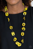 Waikiki Winds Yellow Necklace-ShelleysBling.com-ShelleysPaparazzi.com