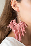 Wanna Piece or Macrame Pink Earrings