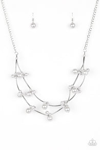 Wedding Belles Silver Necklace-ShelleysBling.com-ShelleysPaparazzi.com