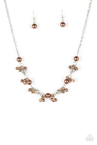 Weekday Wedding Brown Necklace-ShelleysBling.com-ShelleysPaparazzi.com