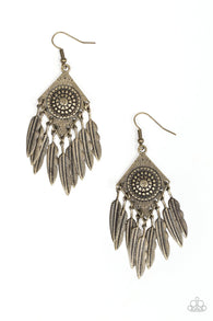 Western Rattler Brass Earrings-ShelleysBling.com-ShelleysPaparazzi.com