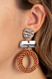 Woven Whimsicality - Brown Earrings