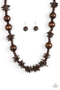 Yes We Cancun Brown Necklace-ShelleysBling.com-ShelleysPaparazzi.com