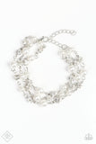 You May Kiss The Bride White Necklace and Bracelet Set-ShelleysBling.com-ShelleysPaparazzi.com